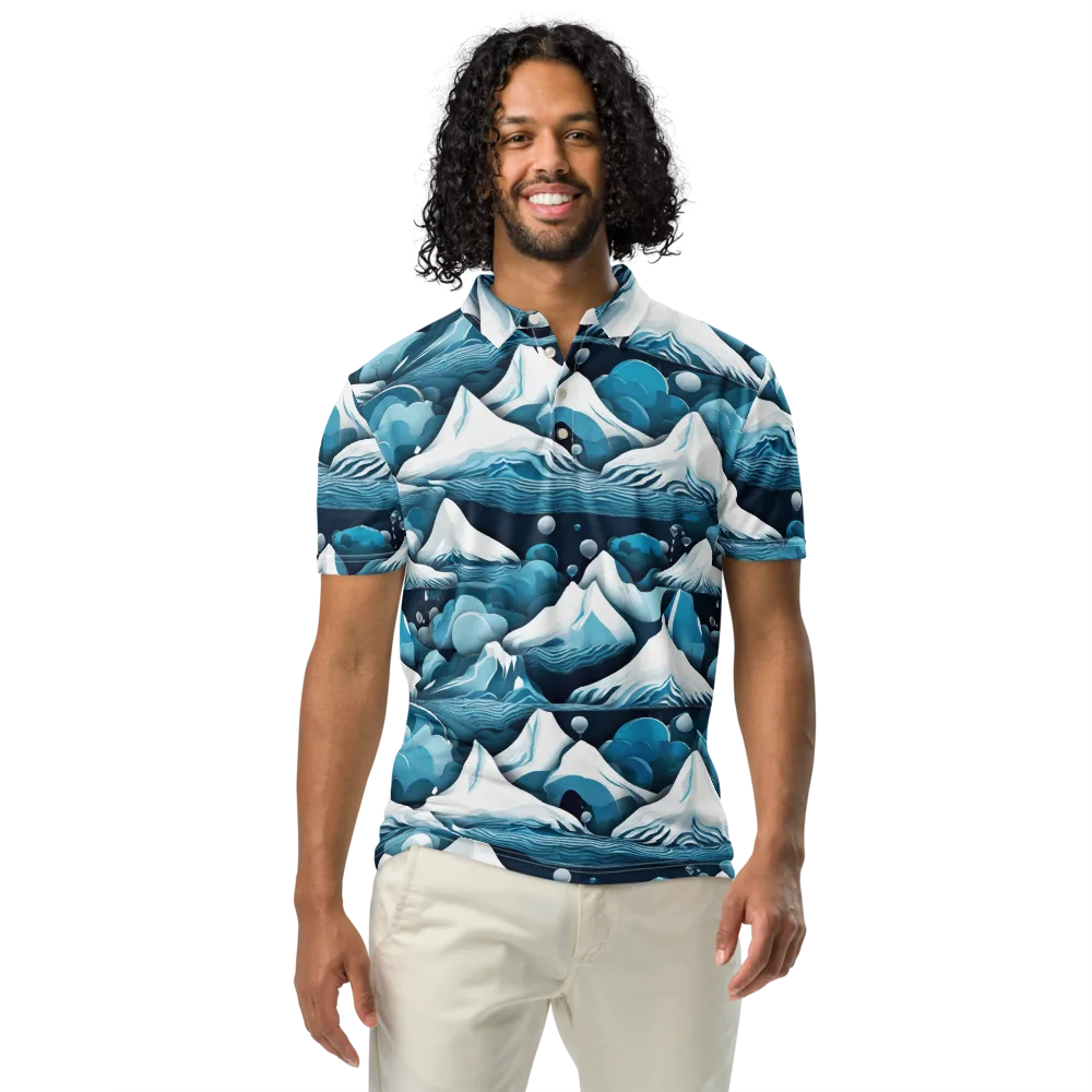 Azure Summit on Men's Slim Fit Polo Shirt — Front