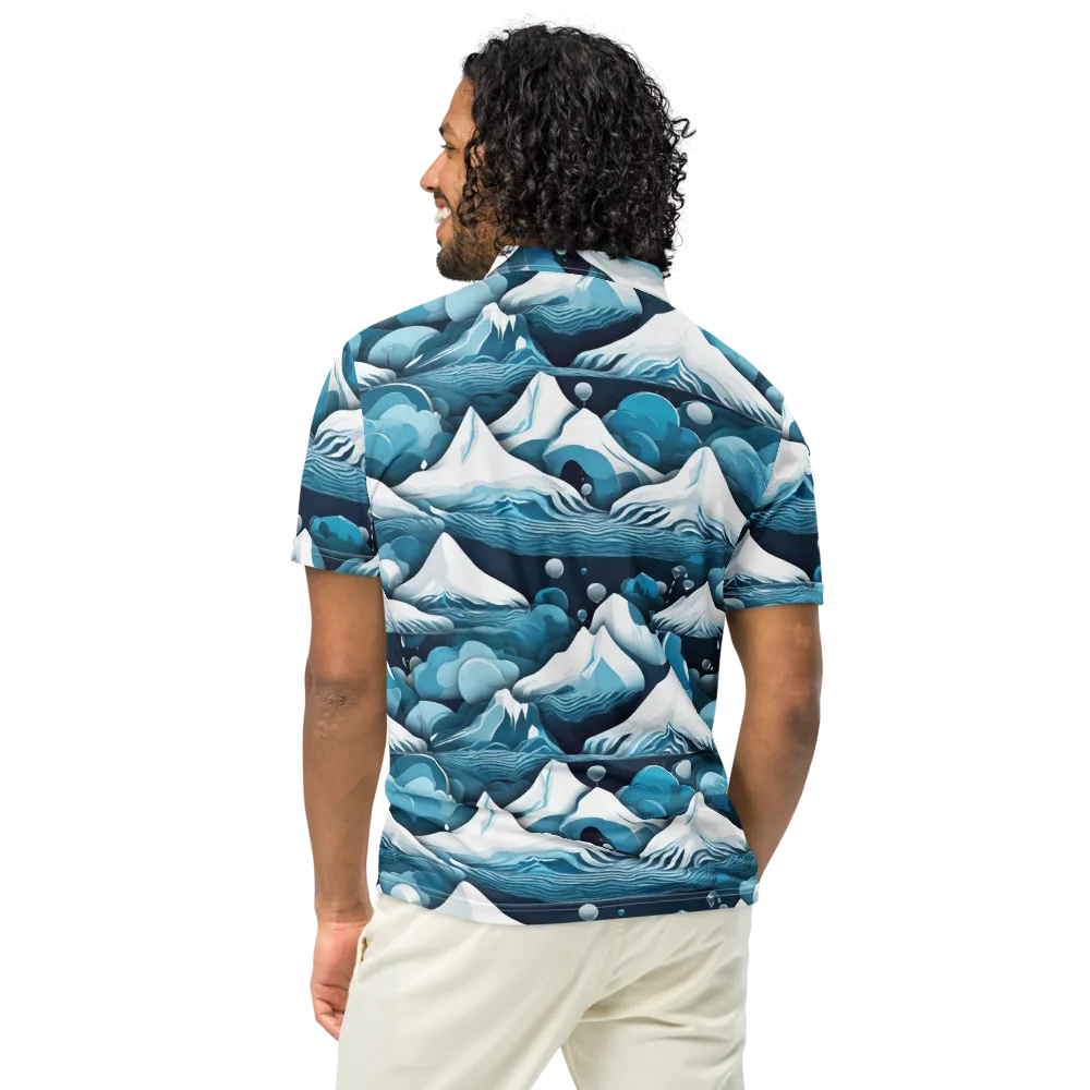 Azure Summit on Men's Slim Fit Polo Shirt — Back