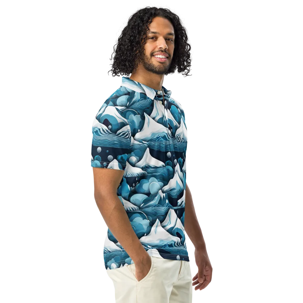 Azure Summit on Men's Slim Fit Polo Shirt — Right Front