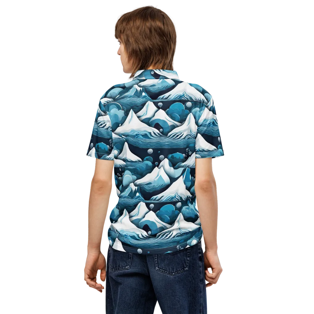 Azure Summit on Men's Slim Fit Polo Shirt — Back