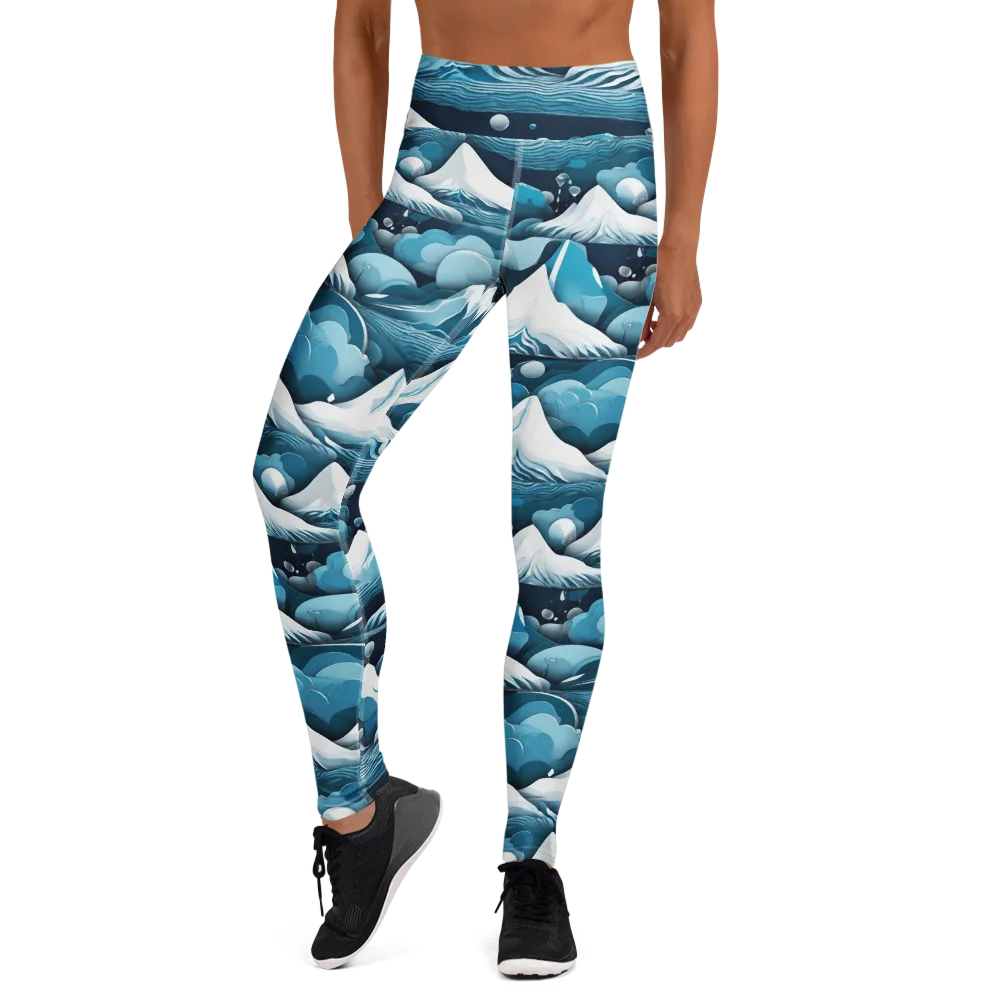 Azure Summit on Yoga Leggings — Front
