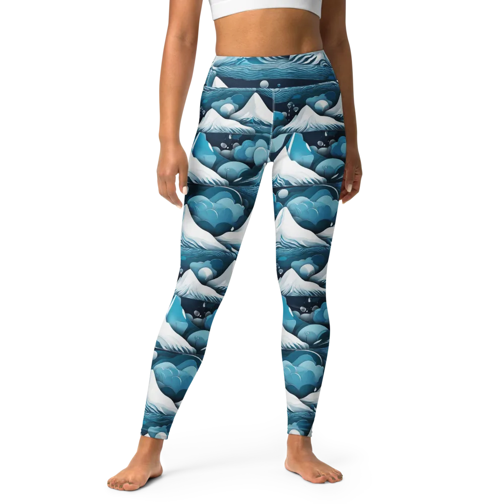 Azure Summit on Yoga Leggings — Front