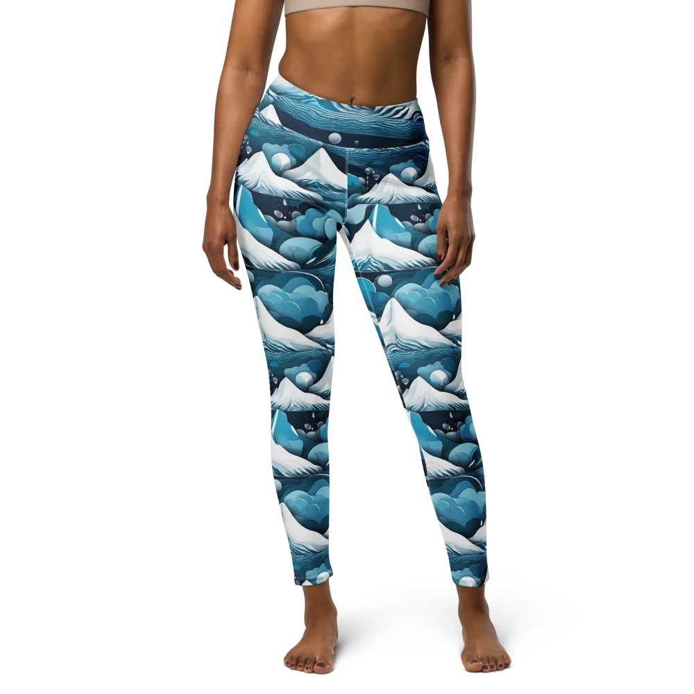 Azure Summit on Yoga Leggings — Front