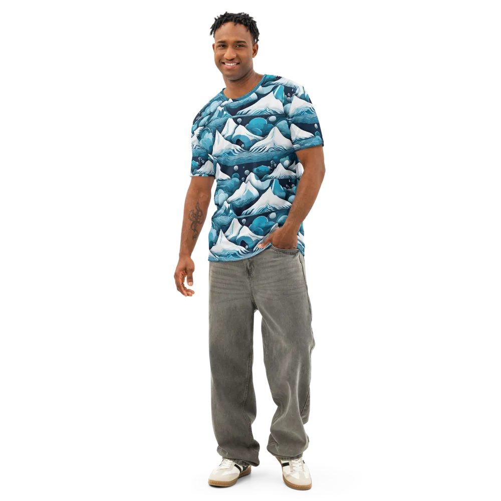 Azure Summit on Men's Cotton Crew Neck T-Shirt — Front