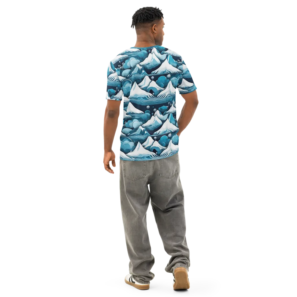 Azure Summit on Men's Cotton Crew Neck T-Shirt — Back