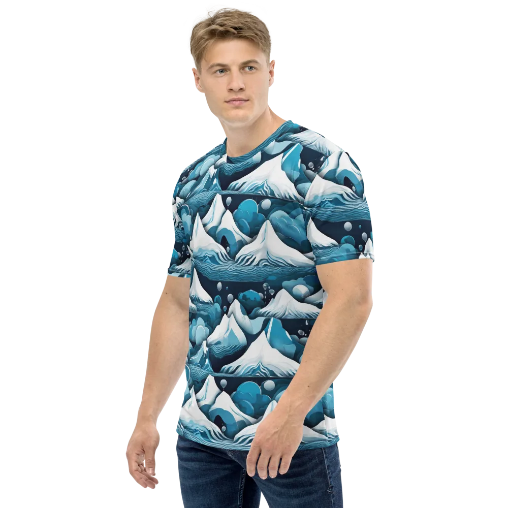 Azure Summit on Men's Crew Neck T-Shirt — Left
