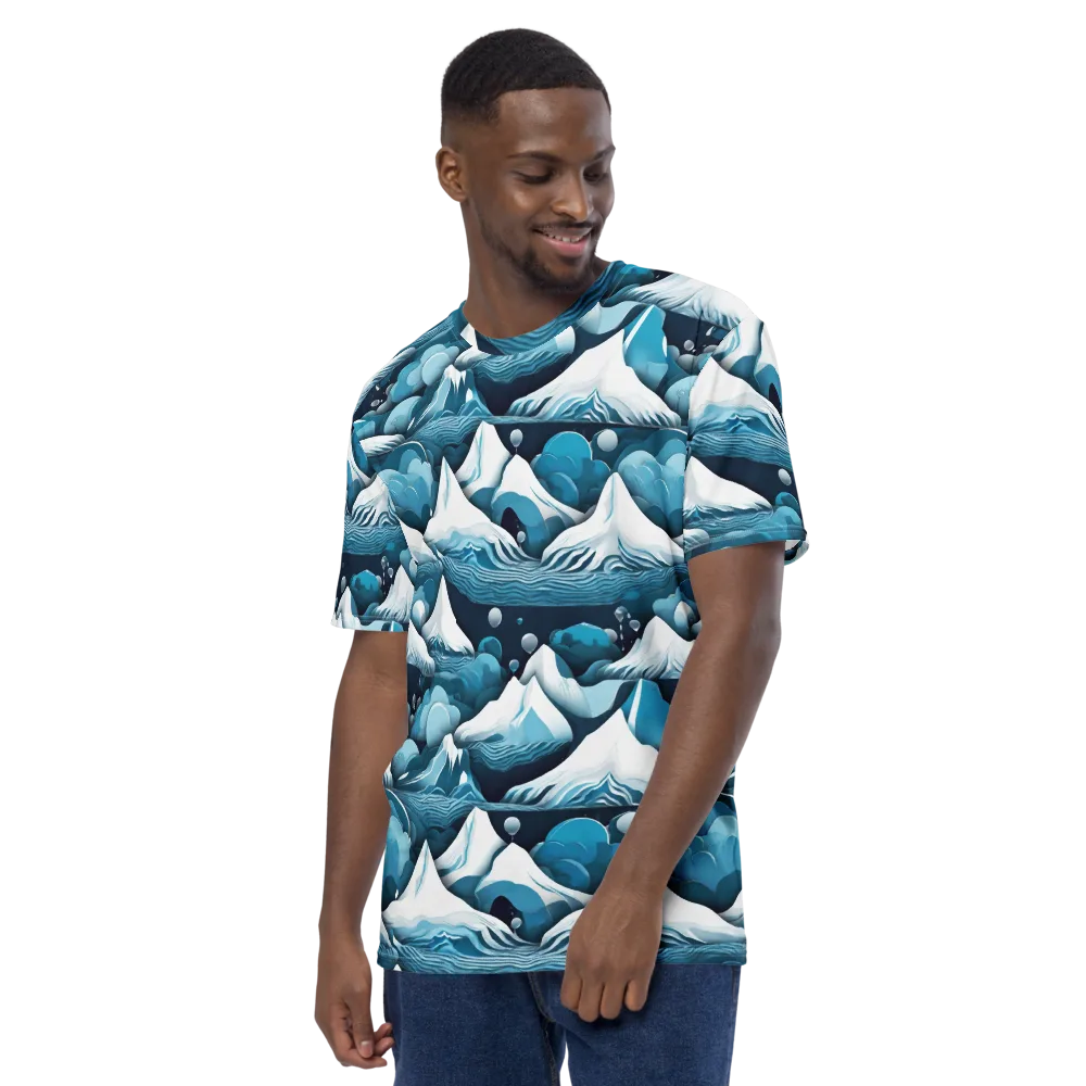 Azure Summit on Men's Crew Neck T-Shirt — Left