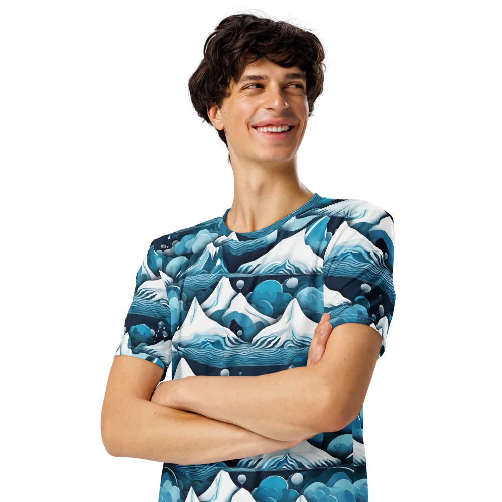 Azure Summit on Men's Crew Neck T-Shirt — Left Front