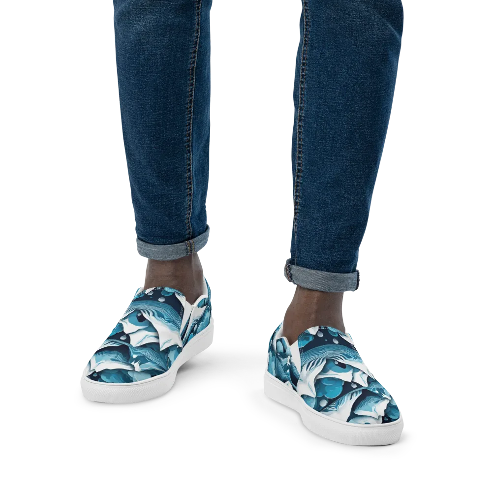 Azure Summit on Men's Slip-On Canvas Shoes — Front