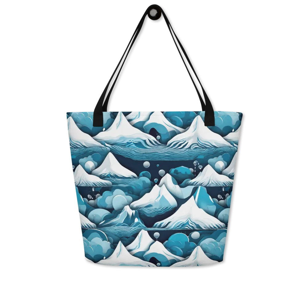 Azure Summit on Large Tote Bag W/ Pocket — Front
