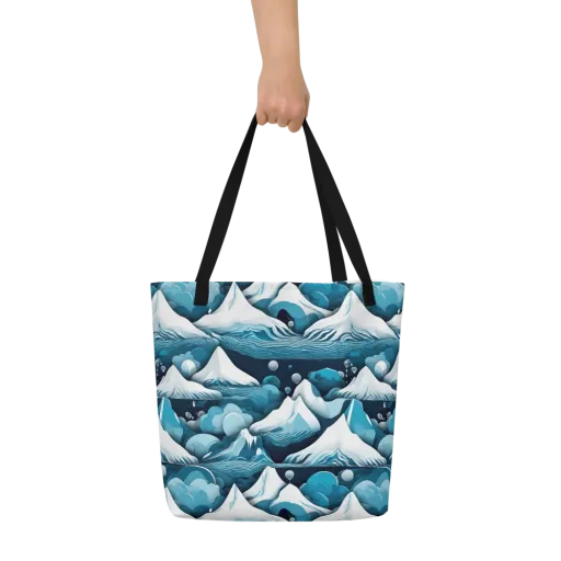 Azure Summit on a Large Tote Bag W/ Pocket