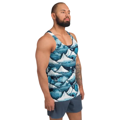 Azure Summit on a Men's Tank Top