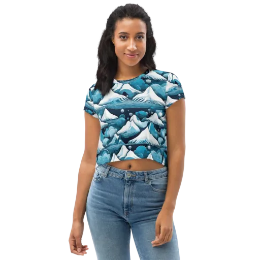 Azure Summit on a Crop Tee