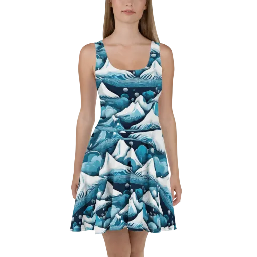 Azure Summit on a Skater Dress