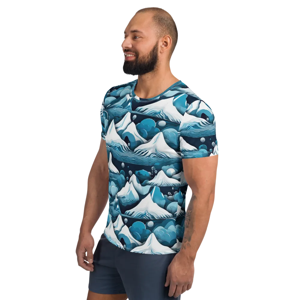 Azure Summit on Men's Athletic T-Shirt — Left