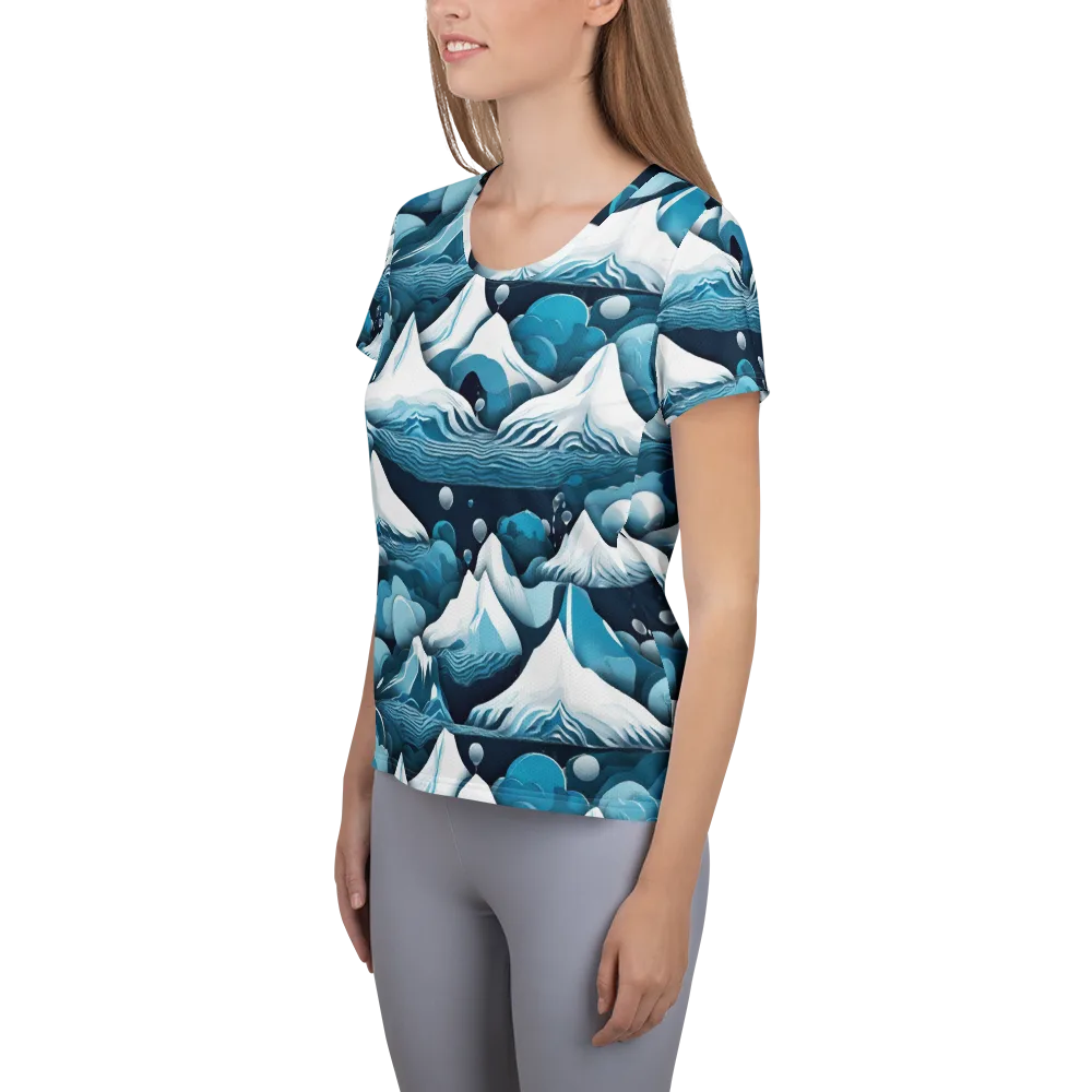 Azure Summit on Women's Athletic T-Shirt — Left