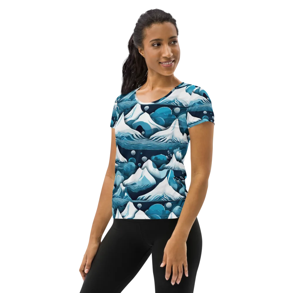 Azure Summit on Women's Athletic T-Shirt — Left