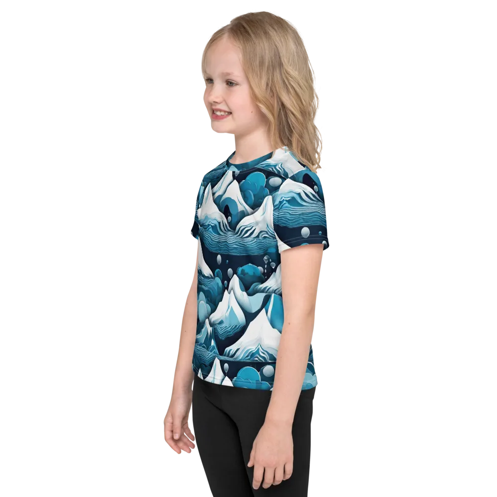 Azure Summit on Kids Crew Neck T-Shirt — Left