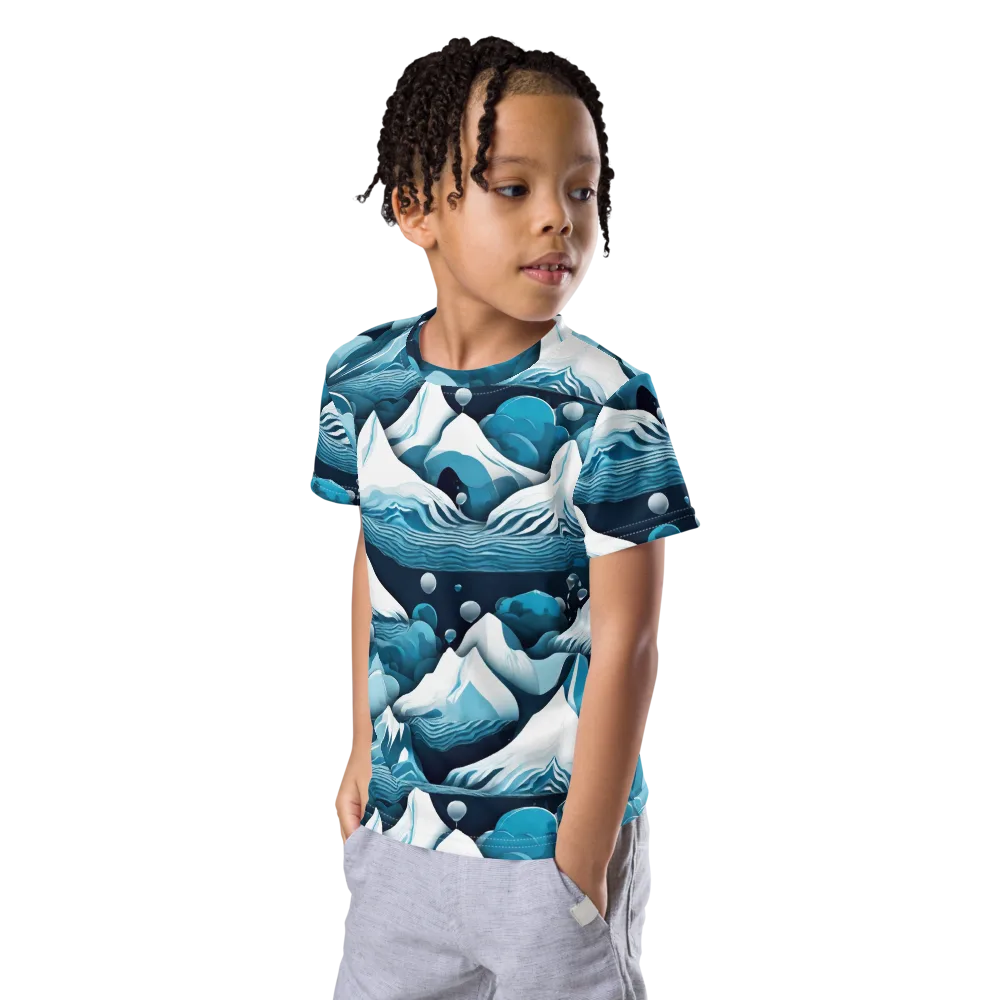 Azure Summit on Kids Crew Neck T-Shirt — Left Front
