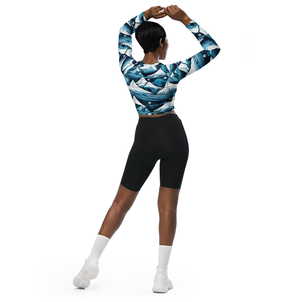 Azure Summit on Long Sleeve Crop Top — Back