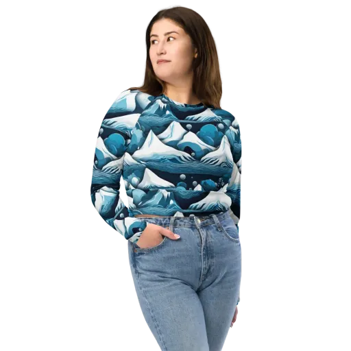 Azure Summit on a Long Sleeve Crop Top