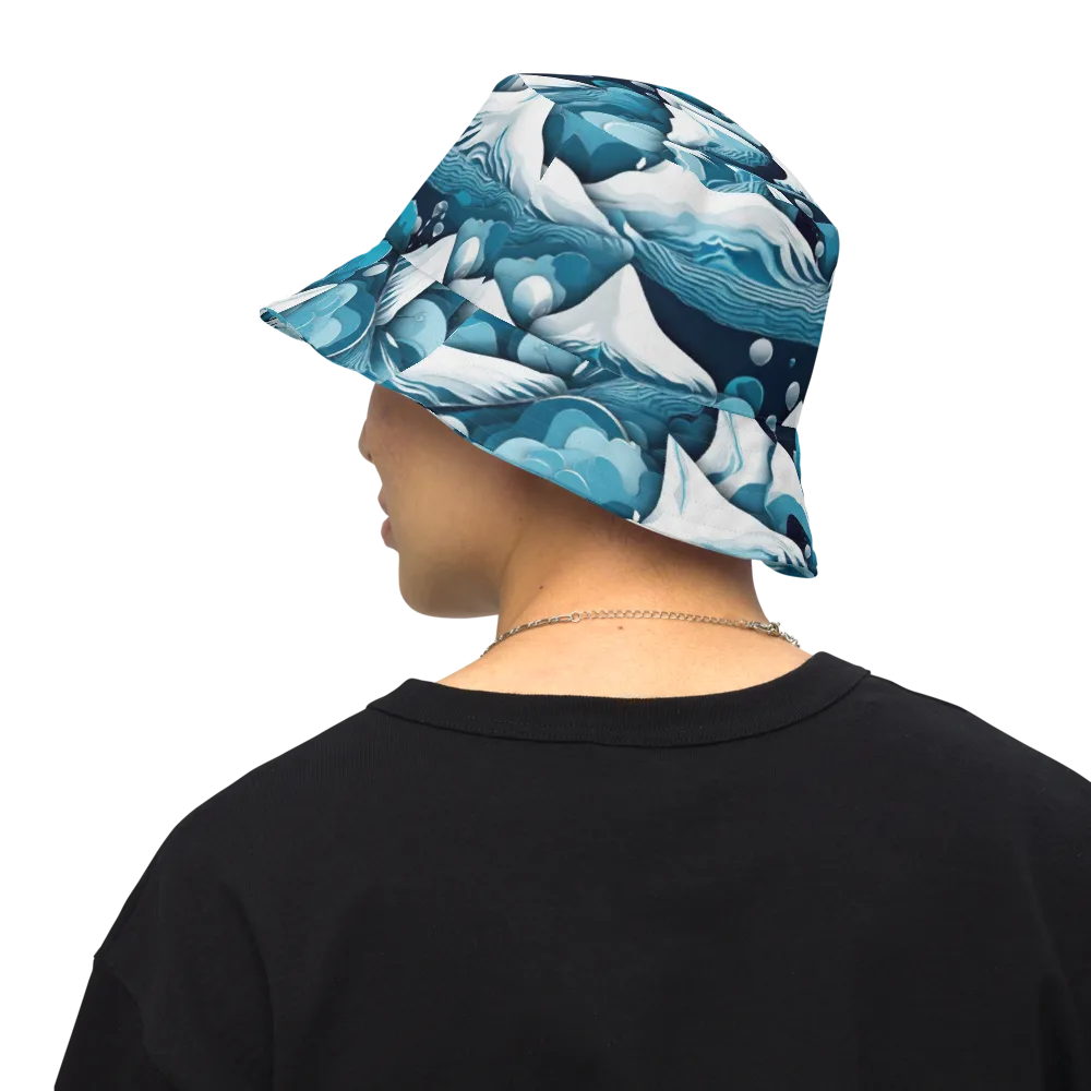 Azure Summit on Reversible Bucket Hat — Back Inside