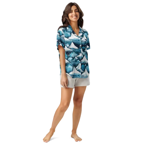 Azure Summit on a Women's Short Sleeve Pajama Top