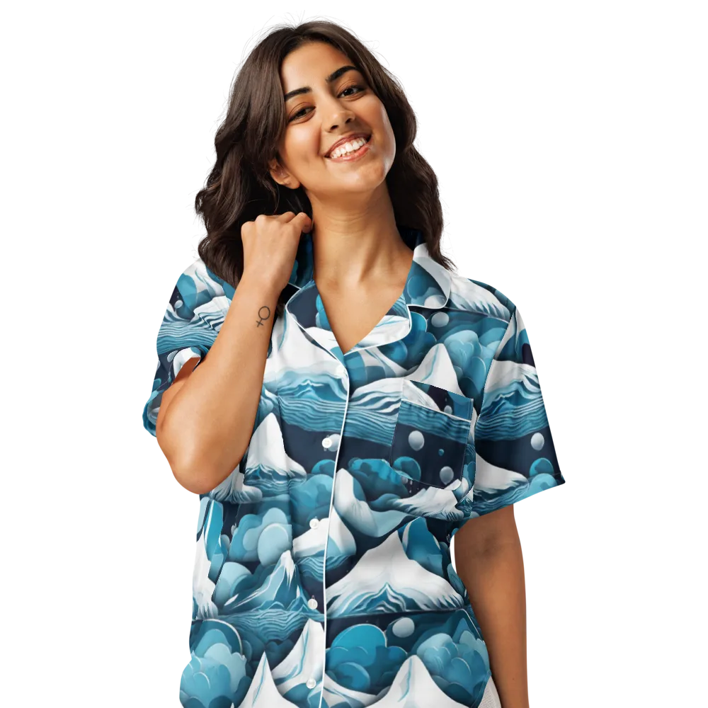 Azure Summit on Women's Short Sleeve Pajama Top — Front