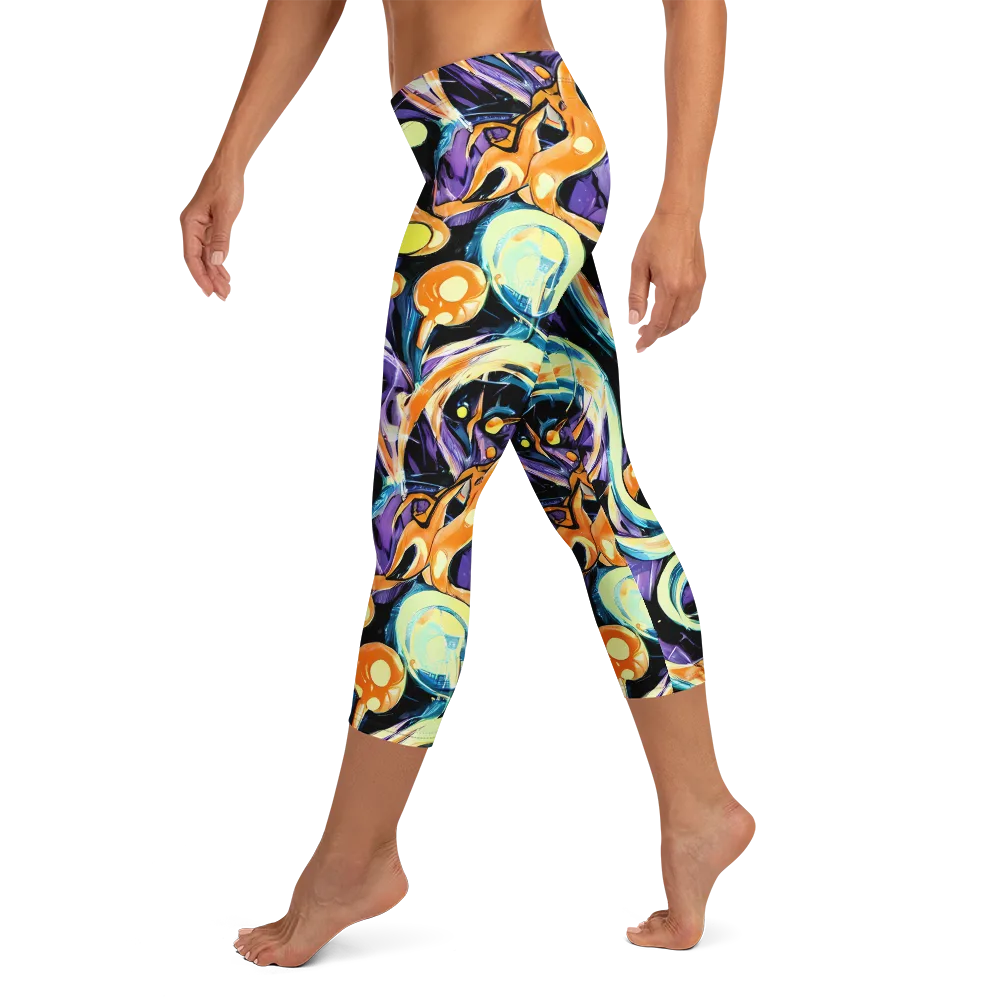 Dorothy's Whirl on Capri Leggings — Left