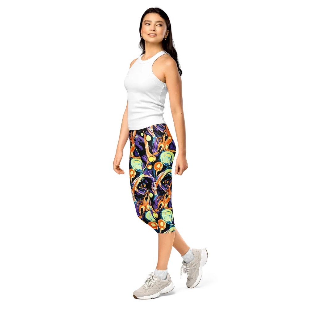 Dorothy's Whirl on Capri Leggings — Left Front