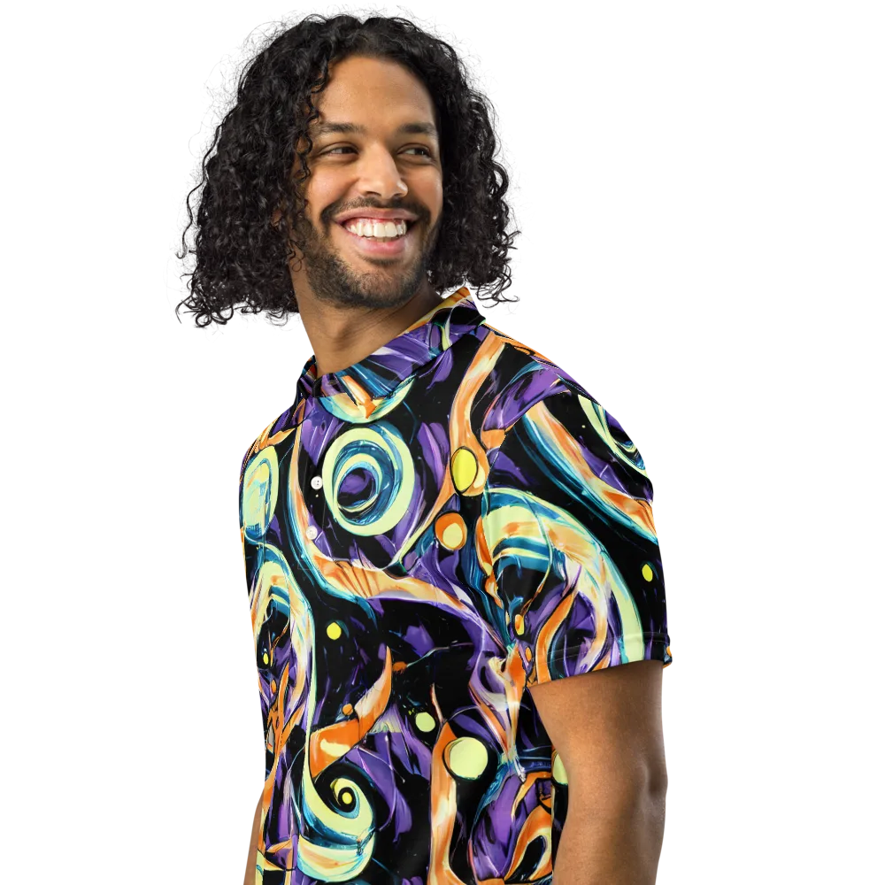 Dorothy's Whirl on Men's Slim Fit Polo Shirt — Left Front