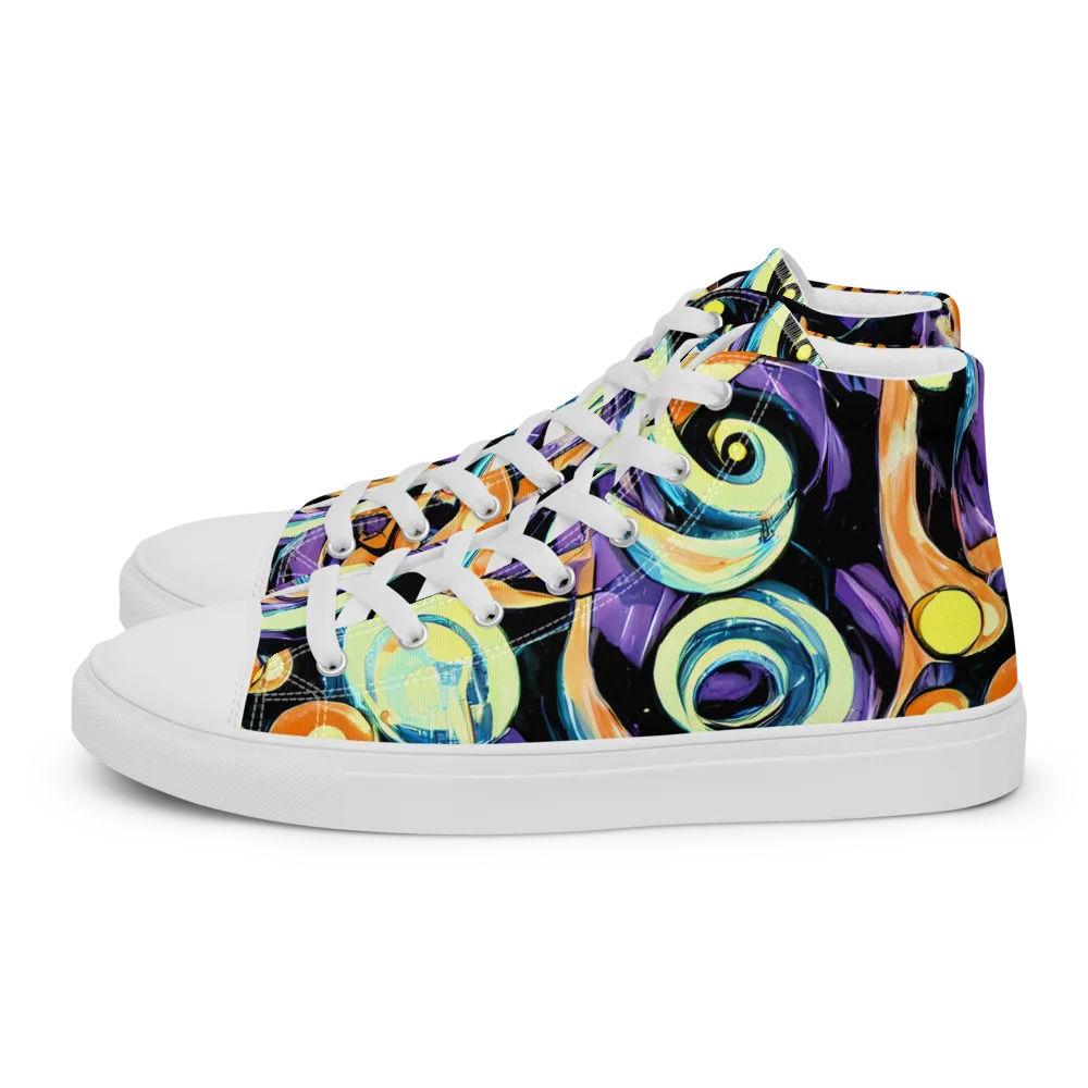 Dorothy's Whirl on Men's High Top Canvas Shoes — Left