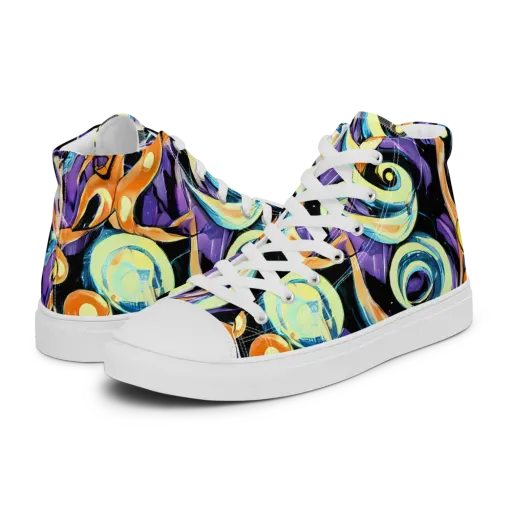 Dorothy's Whirl on a Men's High Top Canvas Shoes