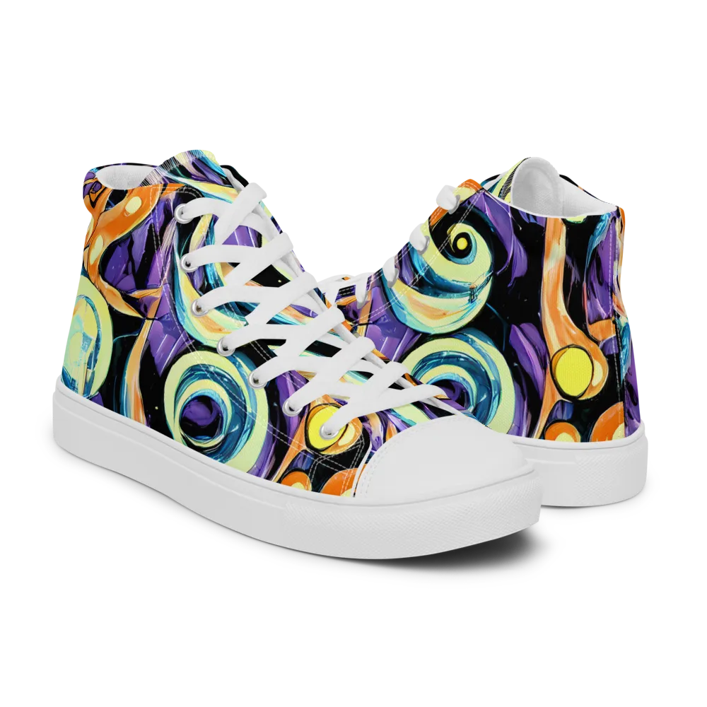 Dorothy's Whirl on Men's High Top Canvas Shoes — Right