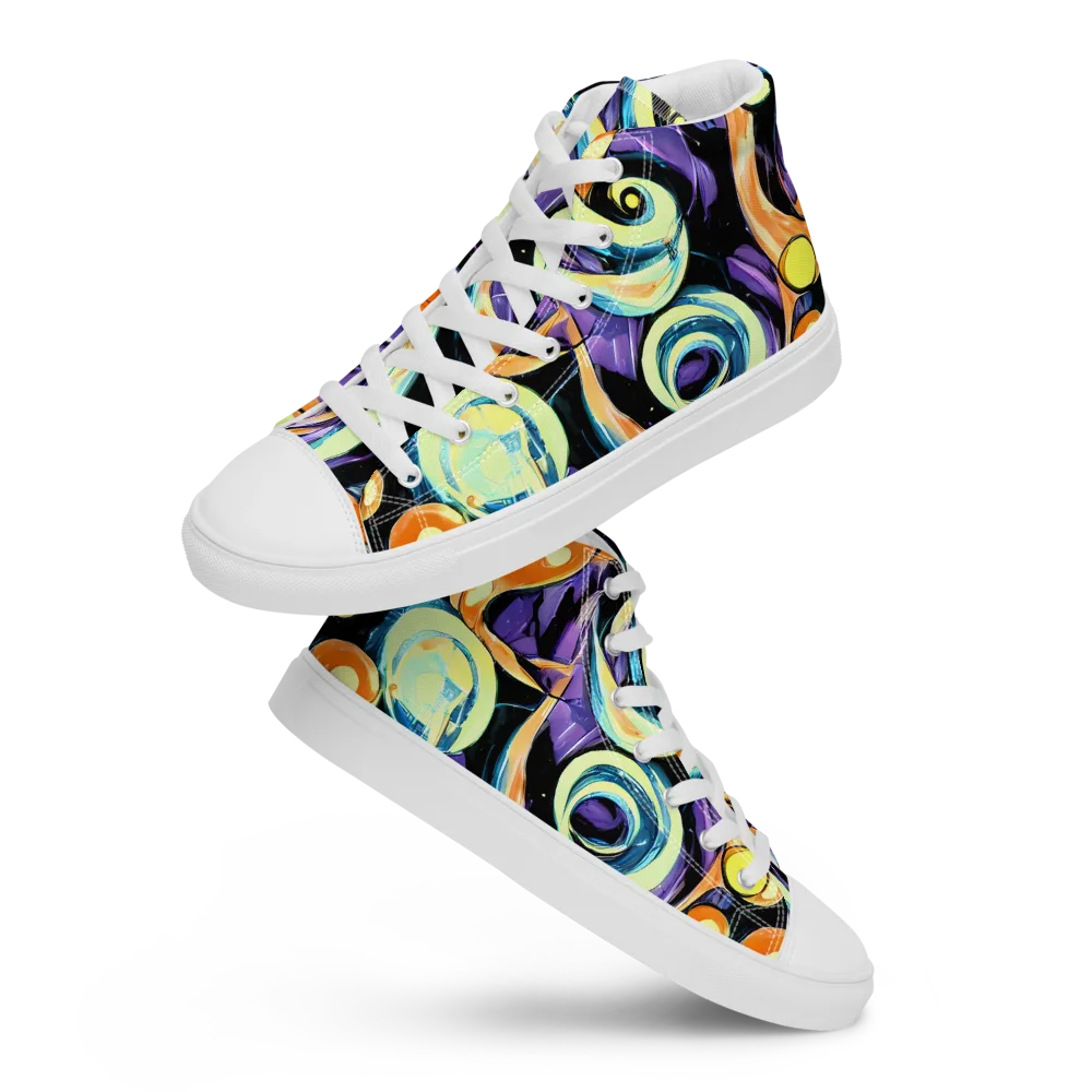 Dorothy's Whirl on Men's High Top Canvas Shoes — Front