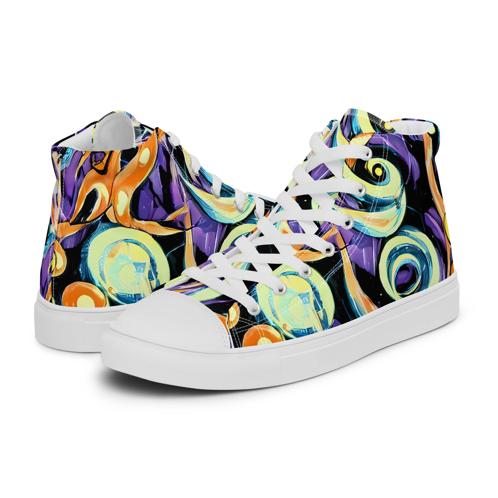 Dorothy's Whirl on Women's High Top Canvas Shoes — Left