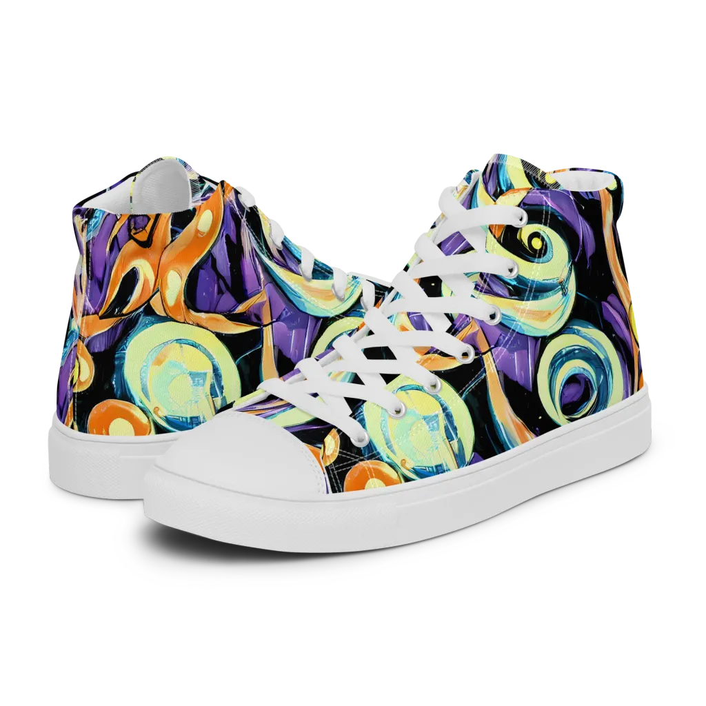 Dorothy's Whirl on Women's High Top Canvas Shoes — Left