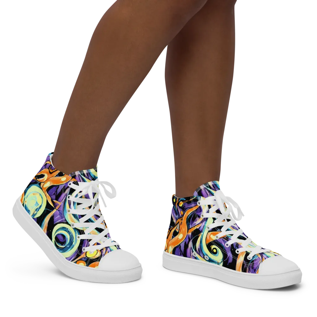Dorothy's Whirl on Women's High Top Canvas Shoes — Right