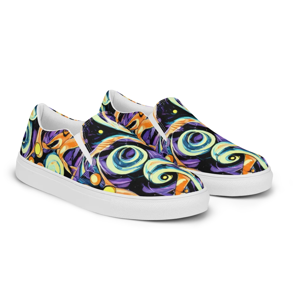 Dorothy's Whirl on Men's Slip-On Canvas Shoes — Right Front