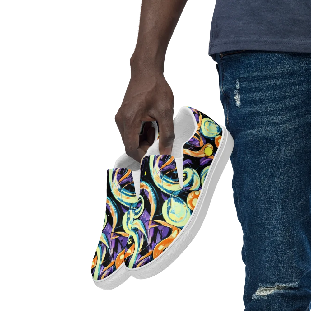 Dorothy's Whirl on Men's Slip-On Canvas Shoes — Left Front