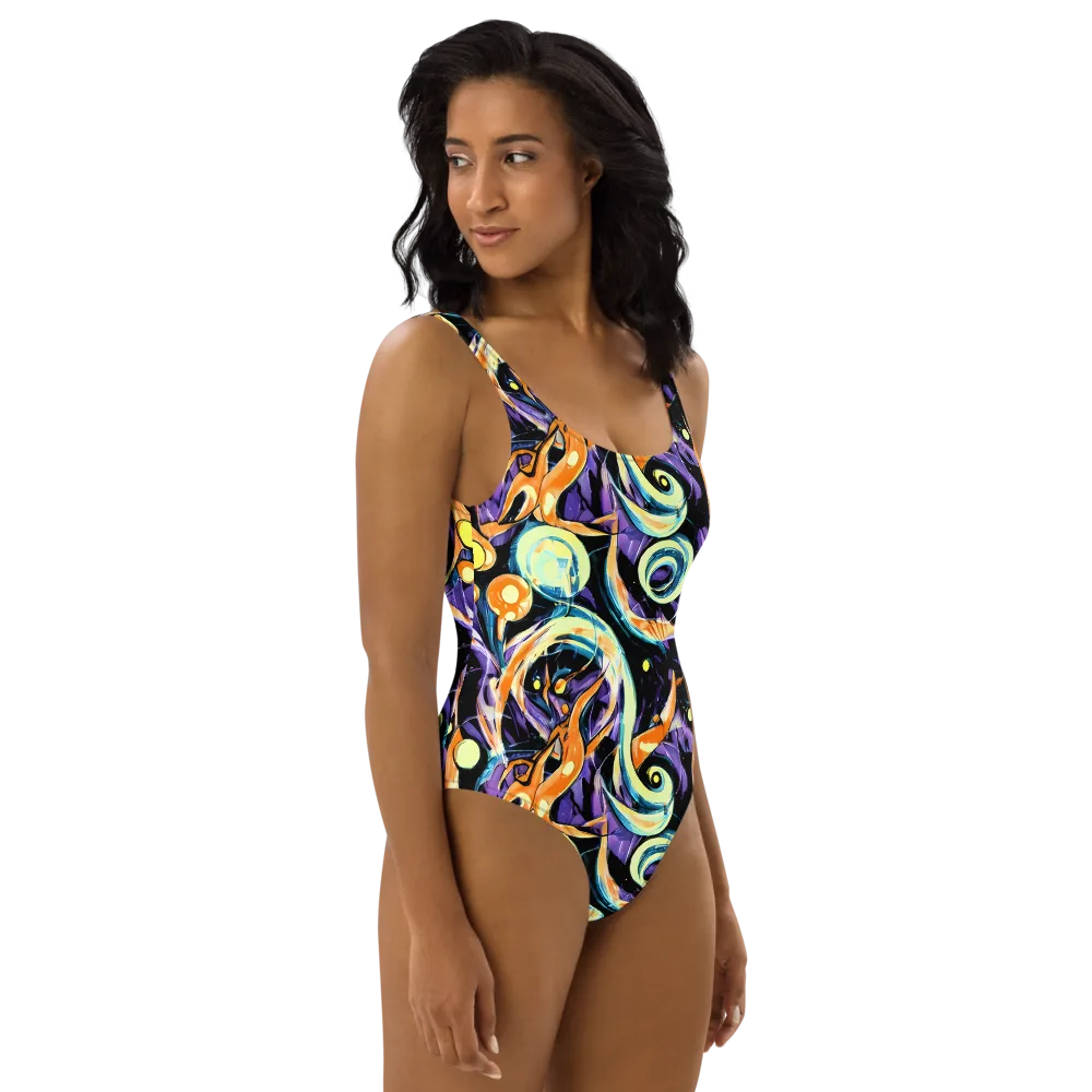 Dorothy's Whirl on One-Piece Swimsuit — Right