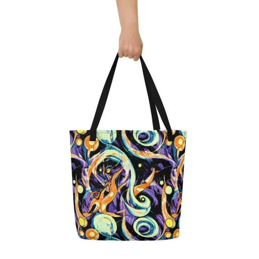Dorothy's Whirl on a Large Tote Bag W/ Pocket