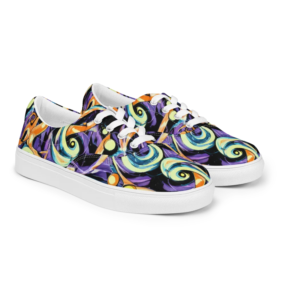 Dorothy's Whirl on Men's Lace-Up Canvas Shoes — Right Front