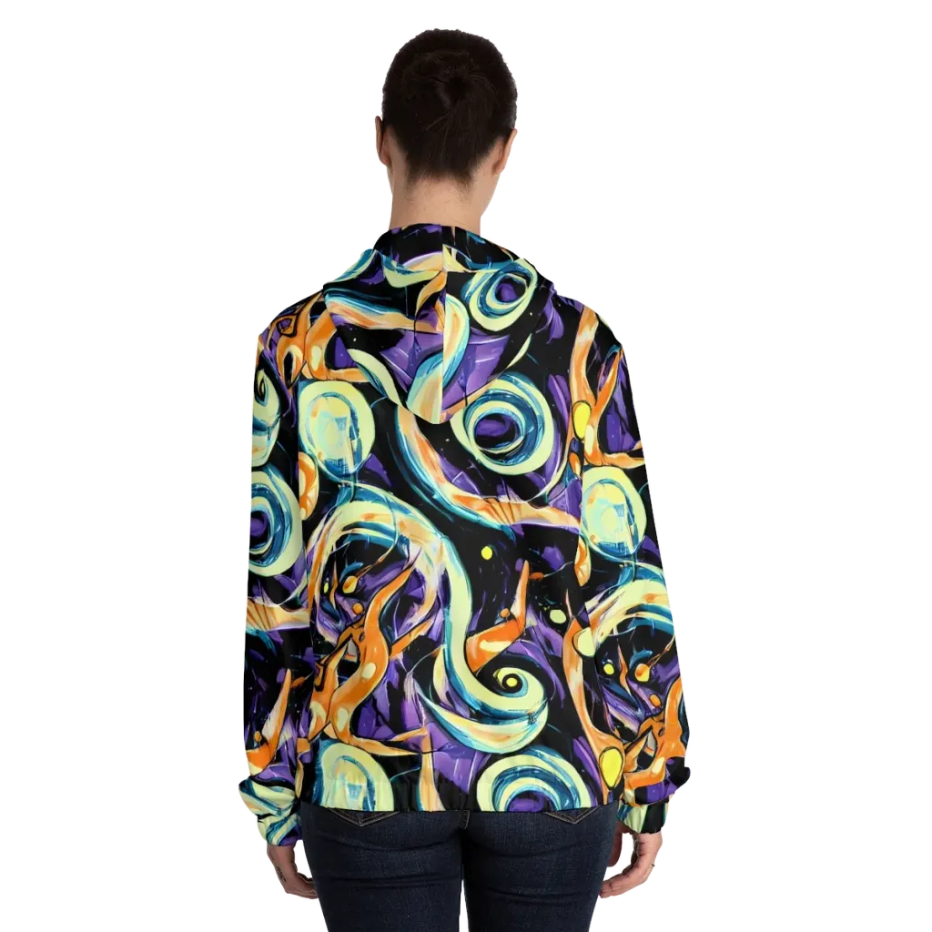 Dorothy's Whirl on Women's Full-Zip Hoodie — Back On Person