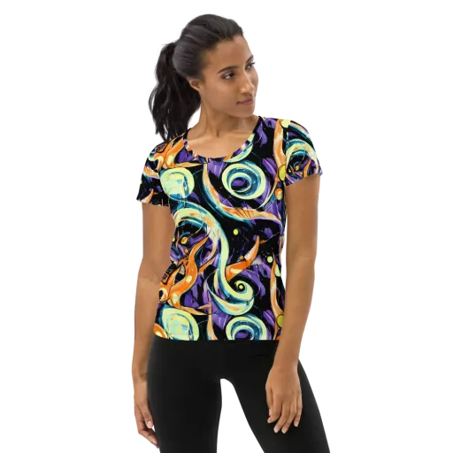 Dorothy's Whirl on a Women's Athletic T-Shirt