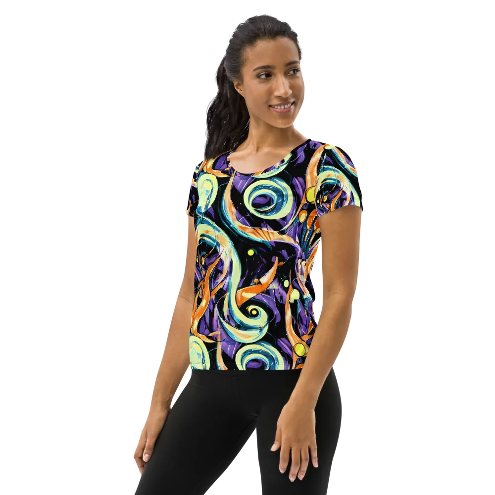 Dorothy's Whirl on Women's Athletic T-Shirt — Left