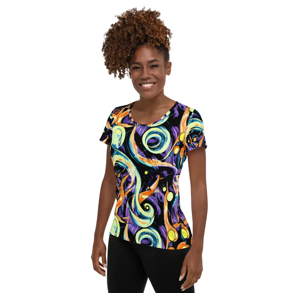 Dorothy's Whirl on Women's Athletic T-Shirt — Left