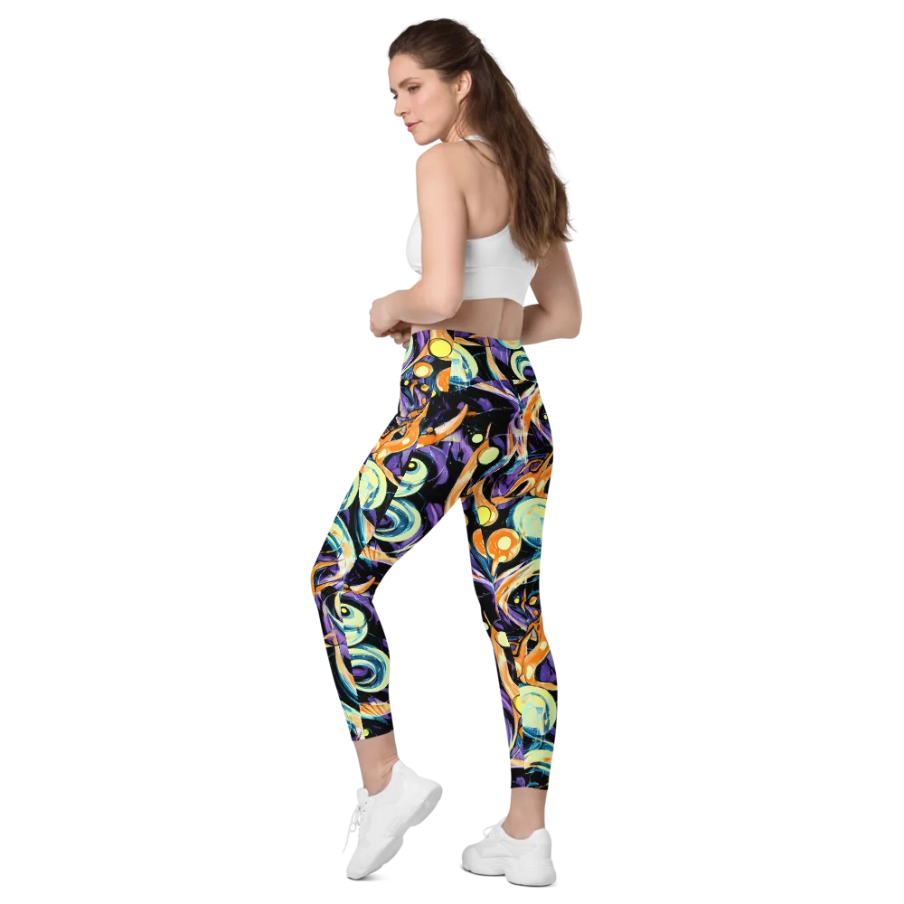 Dorothy's Whirl on Leggings with Pockets — Left Back