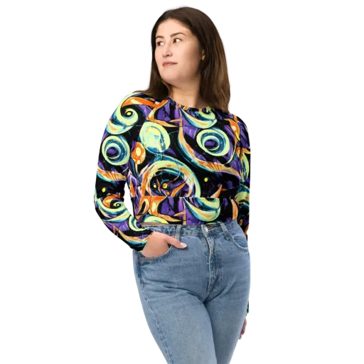 Dorothy's Whirl on a Long Sleeve Crop Top