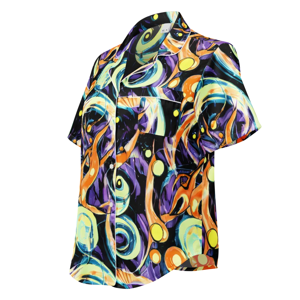 Dorothy's Whirl on Women's Short Sleeve Pajama Top — Left Front
